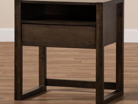 Inicio Modern and Contemporary Charcoal Brown 1-Drawer Wood Nightstand Online