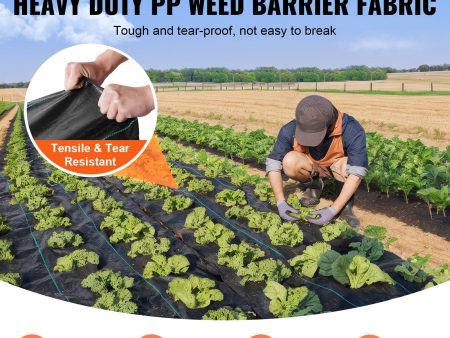 VEVOR Weed Barrier Landscape Fabric 6*300FT Heavy Duty Woven PP Weed Control Mat Online now