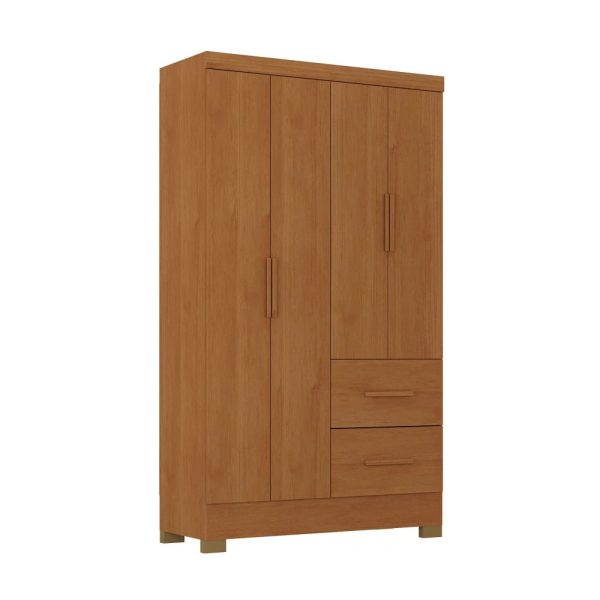 Ropero Max 4 Puertas 2 Cajones - Línea Glam - Natural For Discount