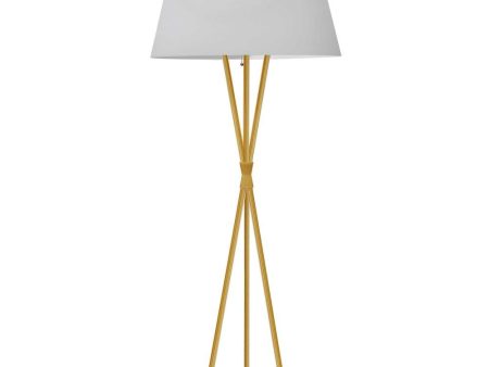 1LT Floor Lamp, ABG with White Shade - Modern and Transitional Lighting Online Sale