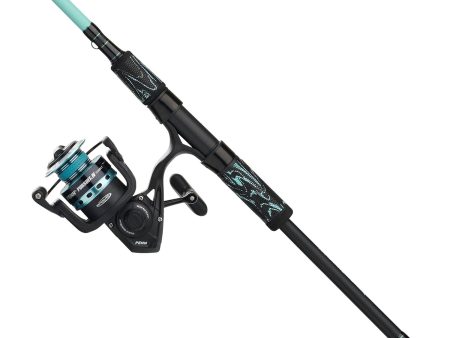 PENN 7™ Pursuit IV 2-Piece Fishing Rod and Reel, Black Silver For Cheap