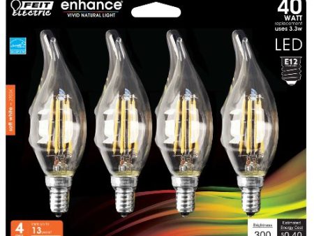 Flame Tip Candelabra LED Bulb Soft White 40 Watt Equivalence 4 pk For Sale