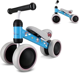 10-24 Months Baby Balance Bike - No Pedal Toddler Walker Trainer Riding Toys for Infant 1 Year Old Boys and Girls with 4 Silent Wheels, Carbon Steel Frame, Cushion Seat. on Sale