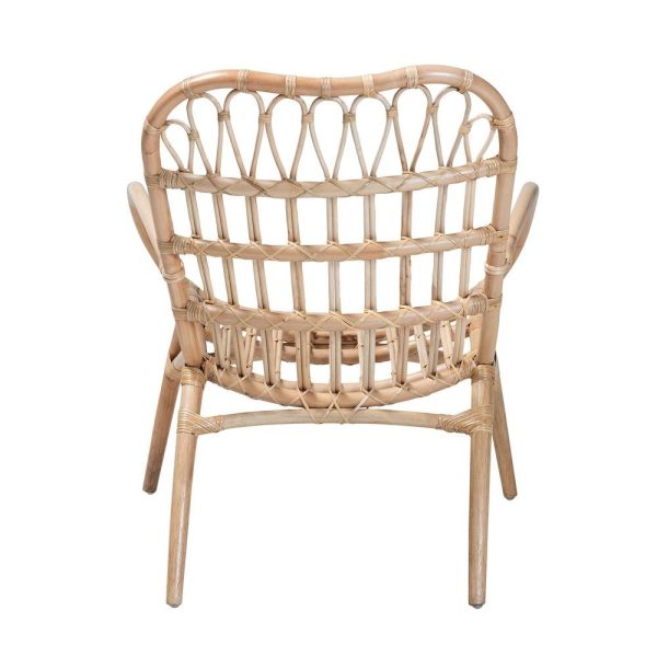 bali & pari Bajo Modern Bohemian Natural Brown Rattan Arm Chair Online Sale