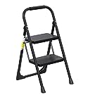 Step Ladder EFFIELER,2 Step Stool Ergonomic Folding, Matte Black Supply