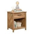 Cannery Bridge Night Stand - Stylish Bedside Table with Storage Drawer and Open Shelf For Sale