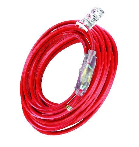 Outdoor 100 ft. L Red Extension Cord 12 3 SJTOW Fashion