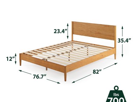 ZINUS Allen Mid Century Wood Platform Bed Frame, Solid Wood Foundation, Wood Slat Support, No Box Spring Needed, Easy Assembly, King Supply