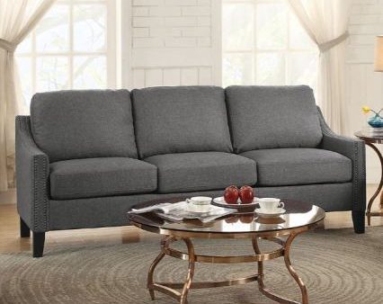 Zapata Sofa, Gray Linen For Sale