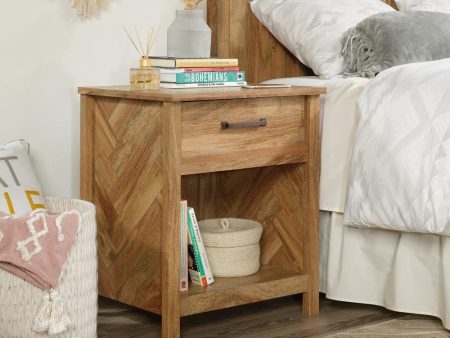 Cannery Bridge Night Stand - Stylish Bedside Table with Storage Drawer and Open Shelf For Sale