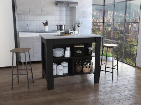 Delos Kitchen Island - Black Ibiza Marble on Sale