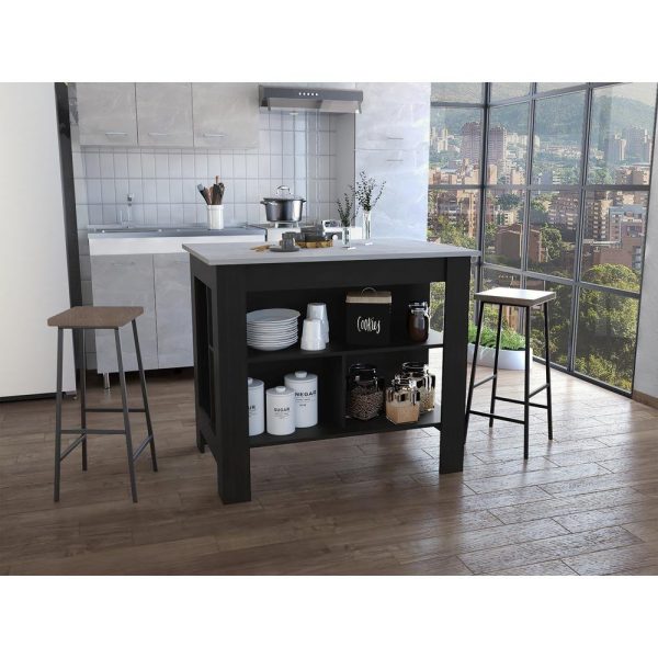 Delos Kitchen Island - Black Ibiza Marble on Sale