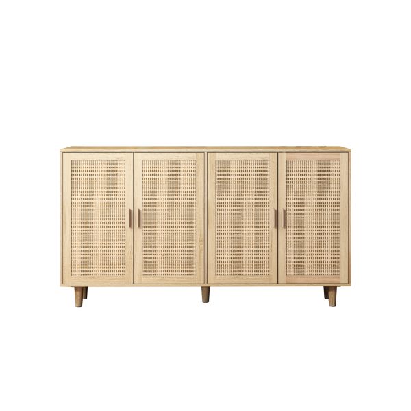 Walker Edison | Modern 4-Door Rattan Storage Sideboard TV Stand Discount