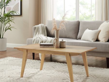 Kochi Minimalist Solid Wood Rectangle Coffee Table For Discount