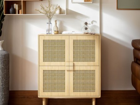 Walker Edison | Rattan Mesh Entryway Storage Accent Cabinet Discount