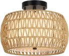 Walker Edison | Boho Rattan Flush Mount Ceiling Light Online Sale