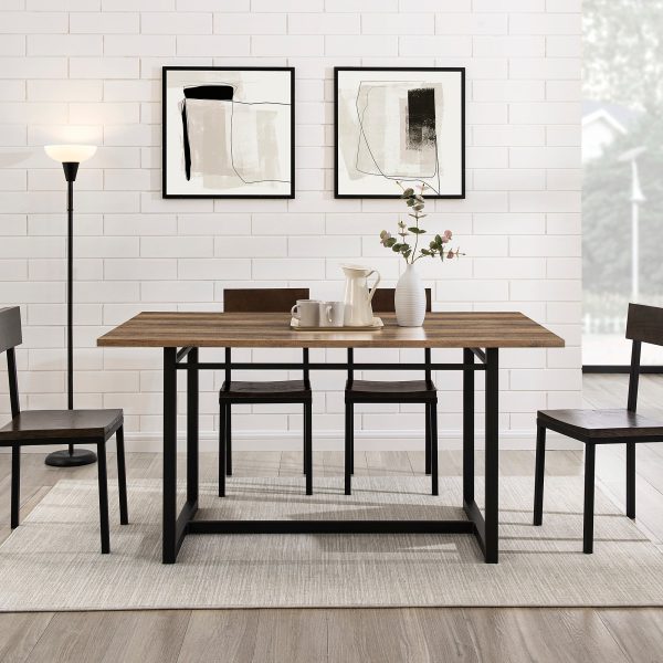 60  Contemporary Wood and Metal Dining Table Cheap