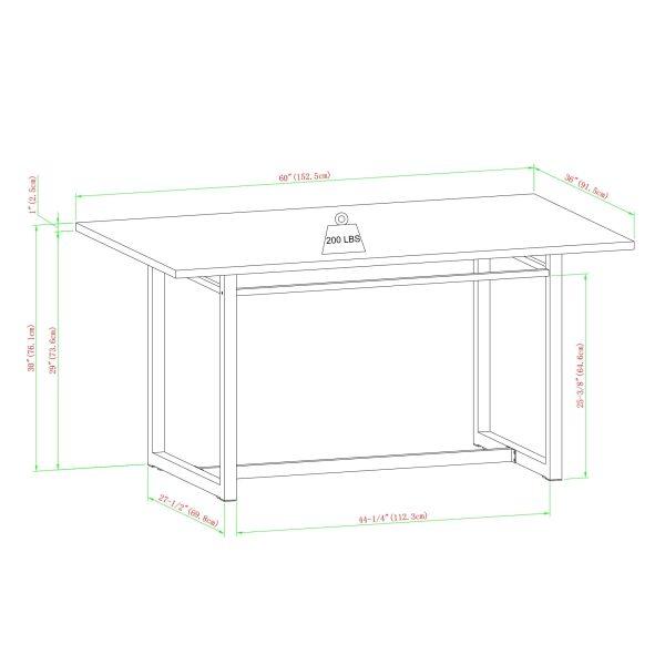 60  Contemporary Wood and Metal Dining Table Cheap