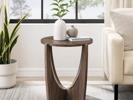 Luna 19  Round Side Table with Open Crossed Arch Base on Sale