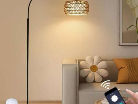 Walker Edison | Boho Arc Floor Lamps for Living Room with 3 Color Temperatures Fashion