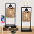 Walker Edison | Boho Rattan Table Lamps Set of 2 on Sale