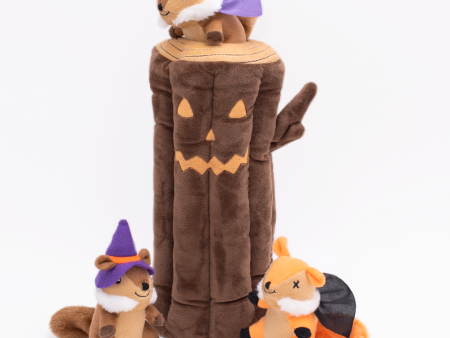 Halloween Burrow Sniff  n Search Squeaky Dog Toy, Haunted Log Hot on Sale