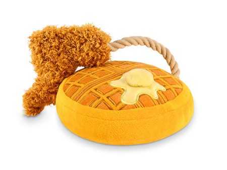 P.L.A.Y. Barking Brunch Plush Dog toys, Chicken and Woofles For Sale