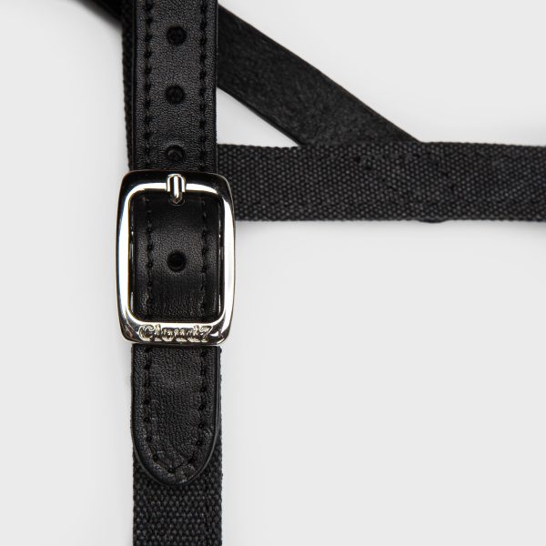 Cloud7: Tivoli Dog Harness in Canvas Leather, Black For Discount