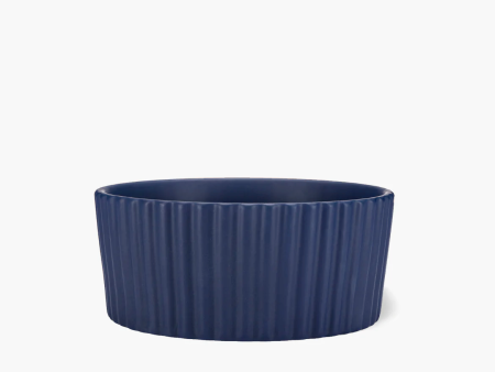 Ripple Dog Food and Water Ceramic Bowl, Midnight Online Sale