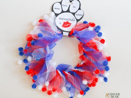 Fun Dog Neckwear, Red White Blue Fuzzy Smoocher For Sale