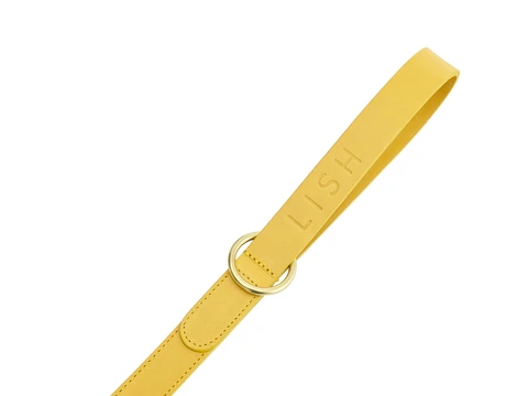 LISH Coopers Lemon Yellow Italian Leather Dog Lead For Discount