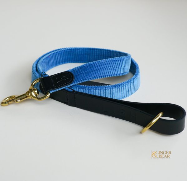 LISH Arnold Blue Wide Wale Corduroy Dog Lead Sale