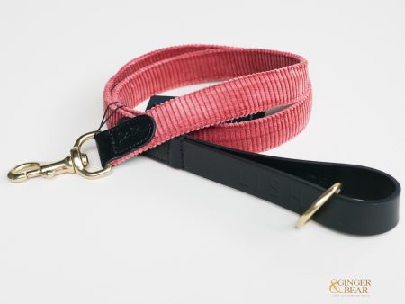 LISH Arnold Rose Pink Wide Wale Corduroy Dog Lead Hot on Sale