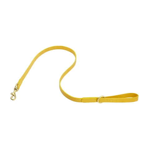 LISH Coopers Lemon Yellow Italian Leather Dog Lead For Discount