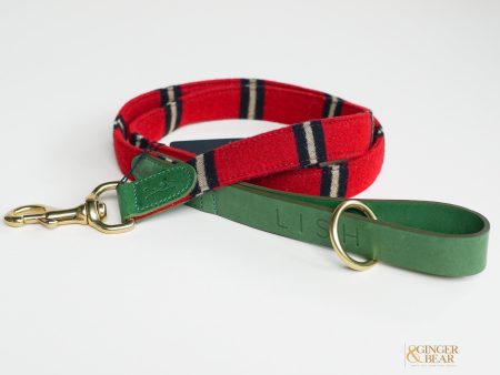 LISH Red Cecil Tweed Dog Lead For Cheap