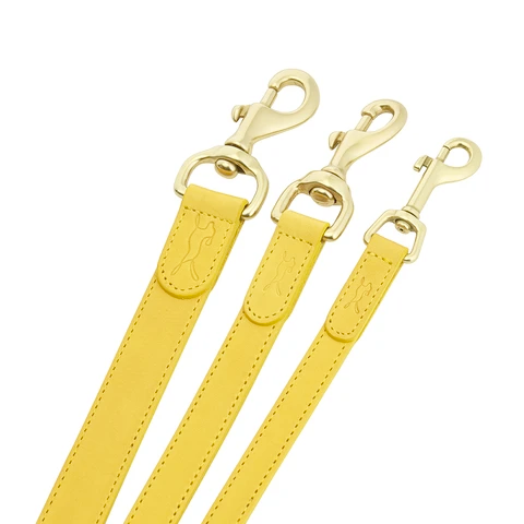 LISH Coopers Lemon Yellow Italian Leather Dog Lead For Discount