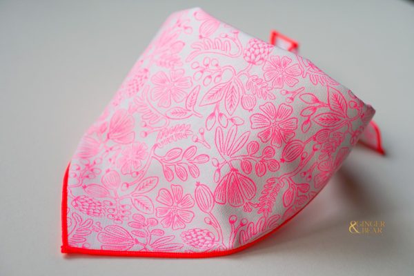 Floral Neon Pink, Dog Bandana Online now